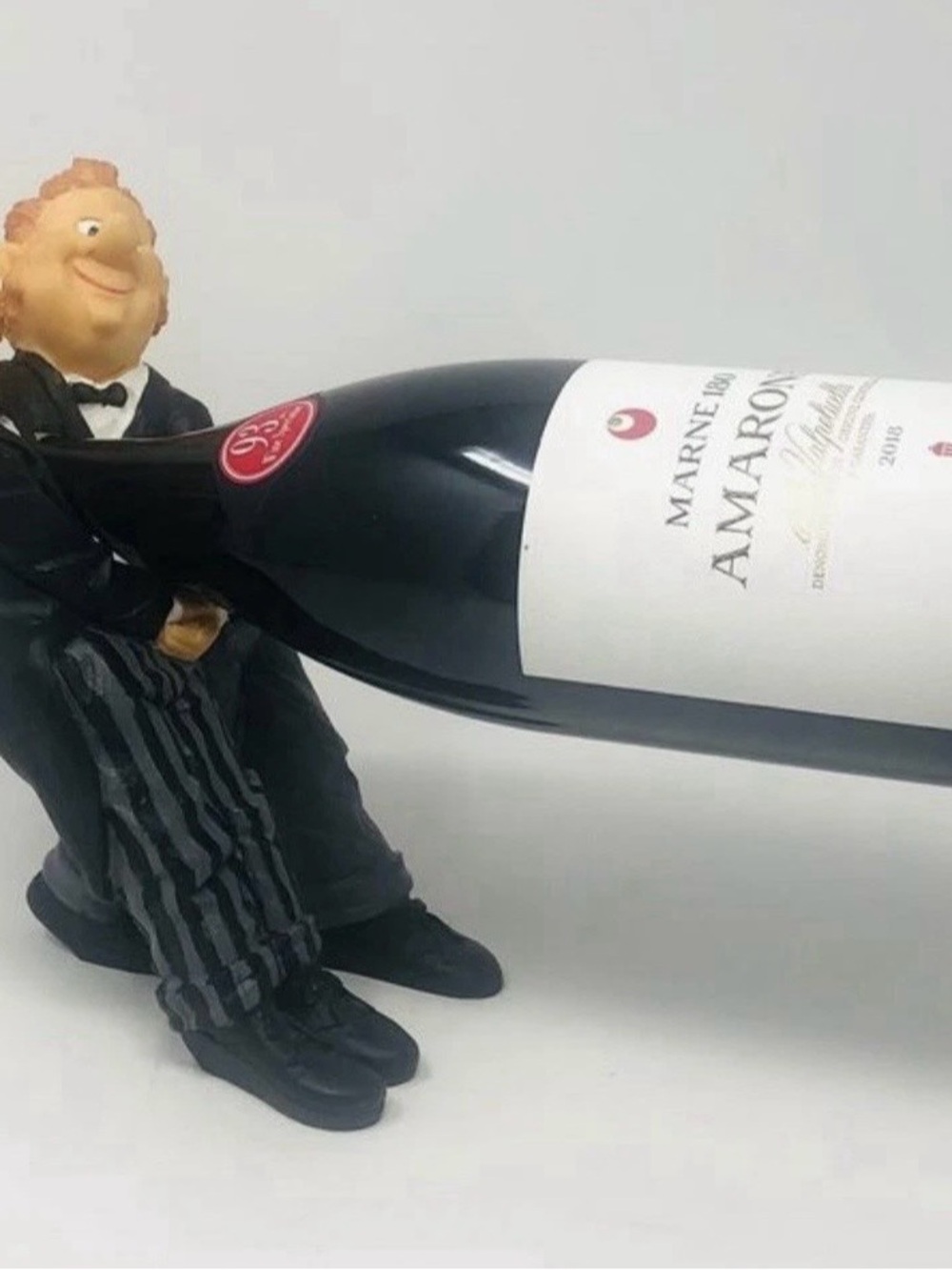 Vintage Comedy Duo Two Butlers Wine Bottle Holder Resin Novelty Piece 90’s Funny